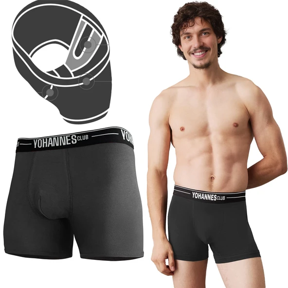 Yohannes Club, Erkek Özel Bölmeli Pamuklu Boxer, Renk Seçenekli, Tekli Paket ürün görseli