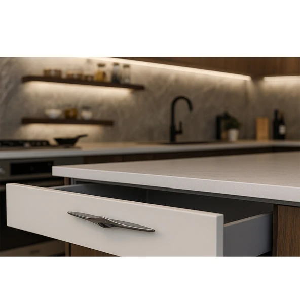 Olivin Füme Metal Kulp 96 mm - 9.6 cm Mobilya Çekmece Mutfak Dolabı Dolap Kulpları Kulbu Kulpu - 3