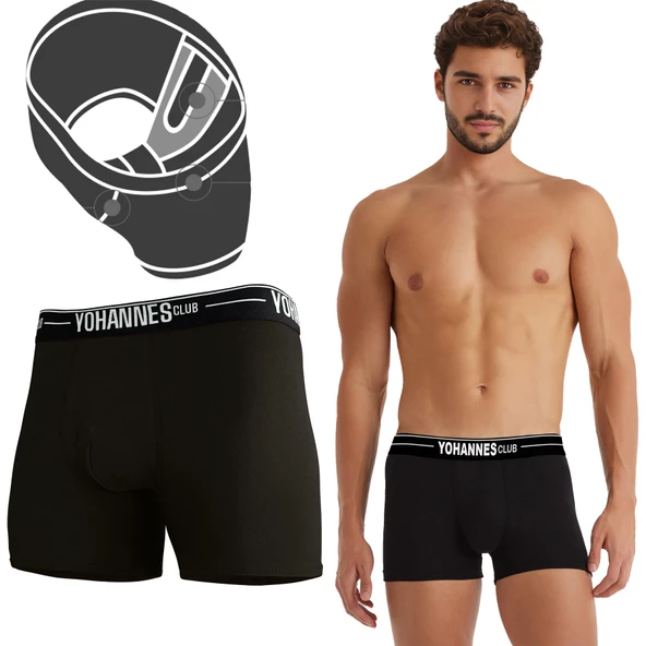 Yohannes Club, Erkek Özel Bölmeli Pamuklu Boxer, Renk Seçenekli, Tekli Paket - Resim 11