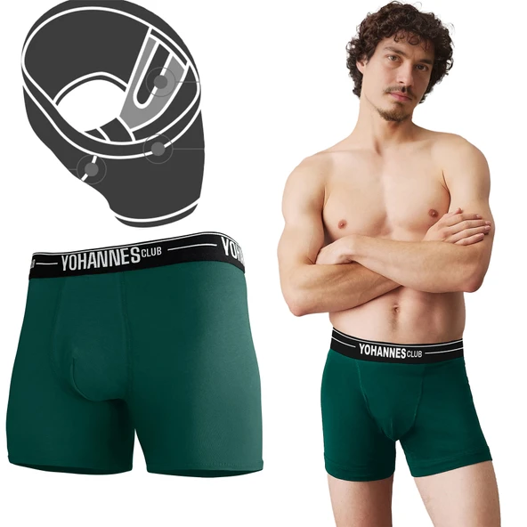 Yohannes Club, Erkek Özel Bölmeli Pamuklu Boxer, Renk Seçenekli, Tekli Paket - Resim 3