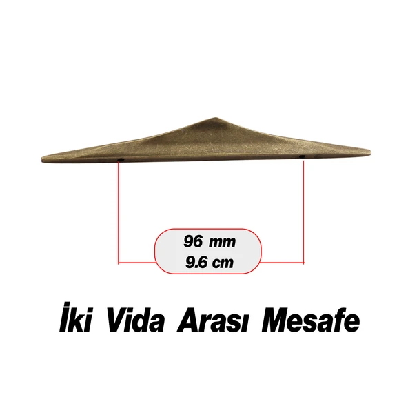 Olivin Antik Sarı Metal Kulp 96 mm - 9.6 cm Mobilya Çekmece Mutfak Dolabı Dolap Kulpları Kulbu Kulpu - Resim 2