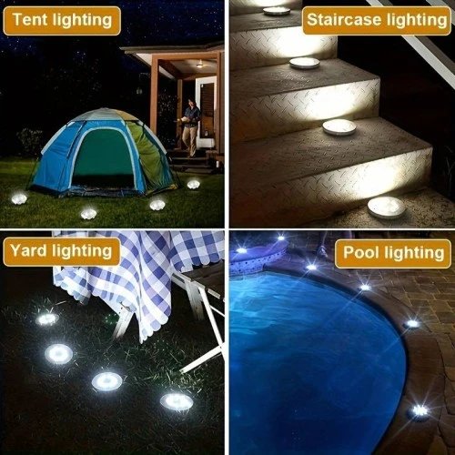 4 lü Solar Panelli Kazıklı Bahçe Aydınlatması - 5