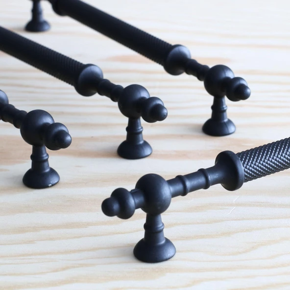 Ladin Siyah Metal Kulp 256 mm (25.6 cm) Mobilya Dolap Kapak Kulpları Kulbu Çekmece Mutfak Dolabı - Resim 4