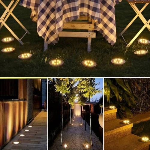 4 lü Solar Panelli Kazıklı Bahçe Aydınlatması - 3