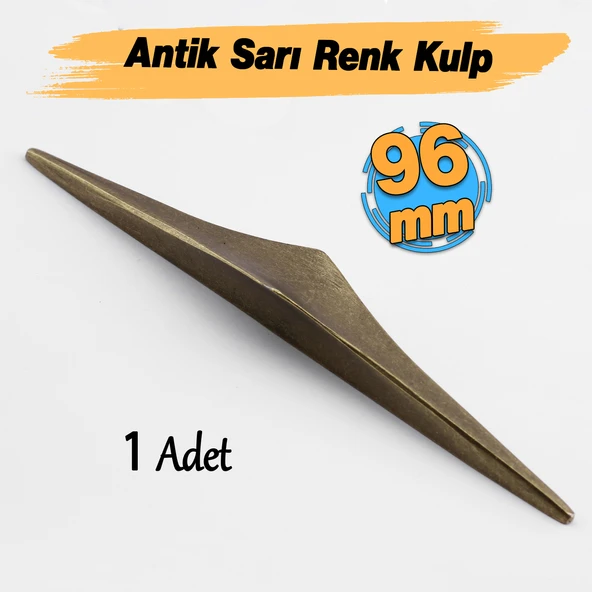 Olivin Antik Sarı Metal Kulp 96 mm - 9.6 cm Mobilya Çekmece Mutfak Dolabı Dolap Kulpları Kulbu Kulpu - Resim 4
