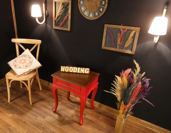 Wooding Mobilya Çekmeceli Masif Kırmızı Ceviz Komodin - Yan Sehpa - Resim 3