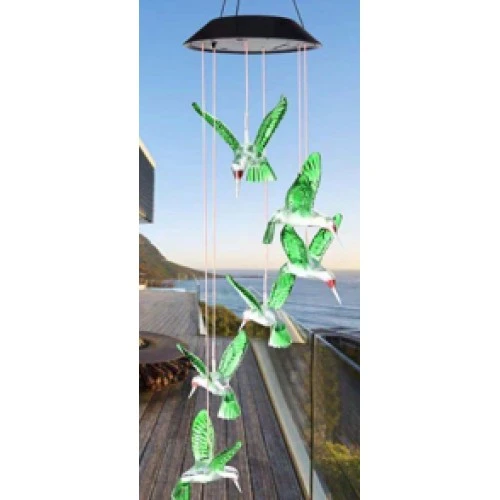 Solar Led Işıklı Kuşlu Bahçe Dekoru 6 Ledli,Renkli Işık - Resim 4