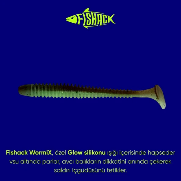 Silikon Kurt Yem - 4,2g 105mm - Turna/Levrek Silikonu - 1 Adet - Yeşil/Kahve - Karides Kokulu - 2