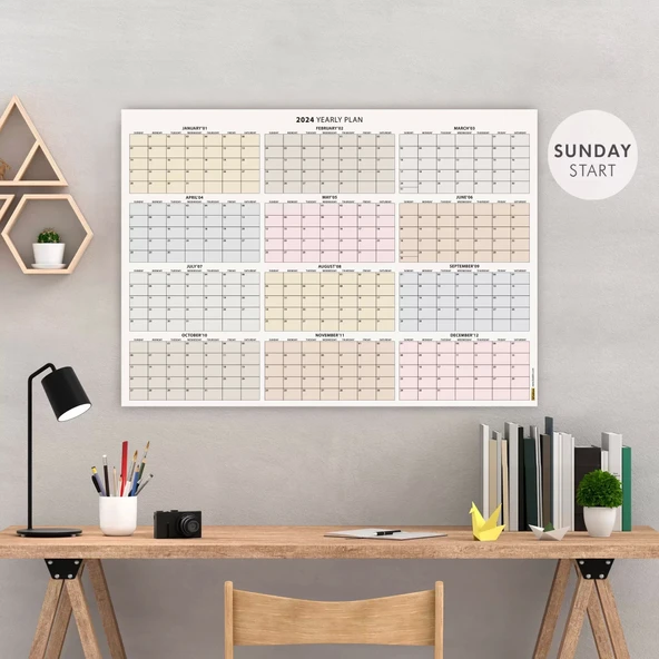 Amerikan Standardı 2026 Yıllık Planlayıcı Takvim, Pazar Başlangıç 2026 Takvim ürün görseli 1
