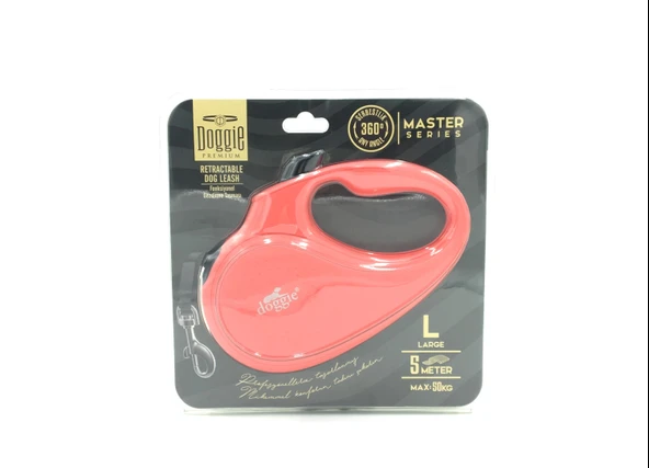 Doggie Master Seri Otomatik Makaralı Köpek Gezdirme 12 kg / 3 M Pembe - Resim 4