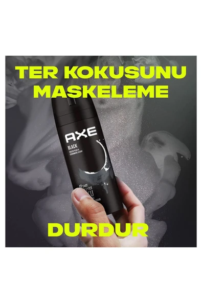 2 Adet Axe Erkek Deodorant & Bodyspray Black 48 Saat Etkileyici Koku Vücut Spreyi 150 ml - 2