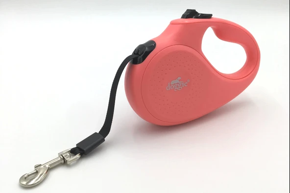 Doggie Master Seri Otomatik Makaralı Köpek Gezdirme 12 kg / 3 M Pembe - Resim 3