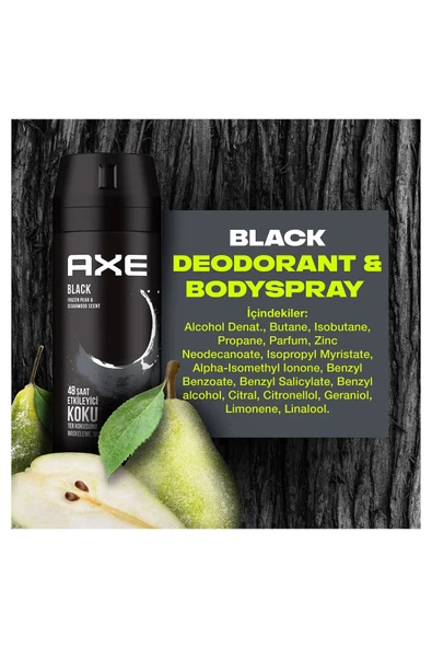 3 Adet Axe Erkek Deodorant & Bodyspray Black 48 Saat Etkileyici Koku Vücut Spreyi 150 ml - 7