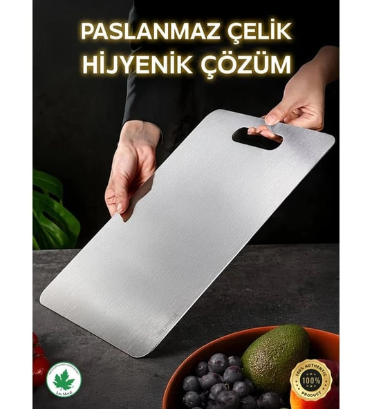Paslanmaz Çelik Antibakteriyel Kesme Tahtası 21cm 30cm Dayanıklı Mutfak Doğrama ürün görseli