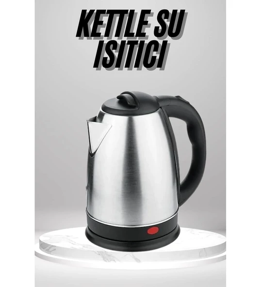 1.8 Litre Paslanmaz Çelik Su Isıtıcı Kettle Hızlı ve Enerji Tasarruflu - 1