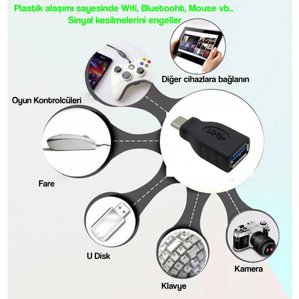 Type-C Adaptör USB 3.0 OTG USB Dönüştürücü - 4
