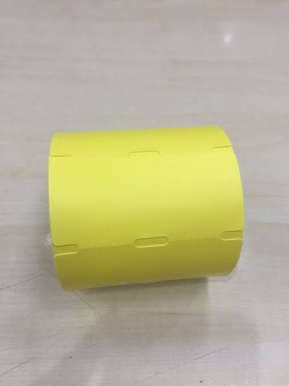 100X38 RAF ETİKETİ ORTADAN ÇELTEKLİ SARI 1 RULO 350 SARIM