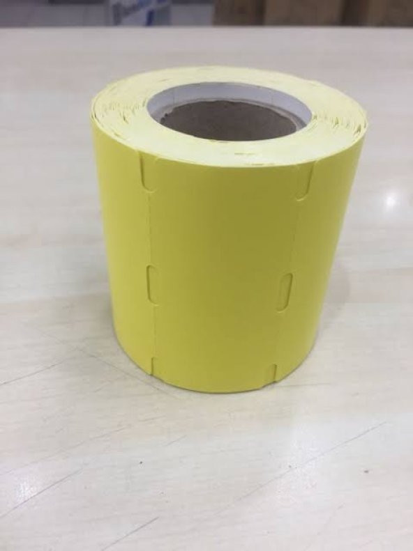 100X38 RAF ETİKETİ ORTADAN ÇELTEKLİ SARI 1 RULO 350 SARIM - 2