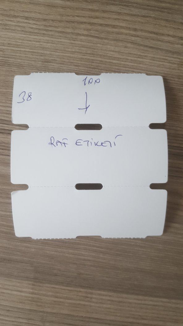 100X38 KARTON RAF ETİKETİ YATAY 350 SARIM BEYAZ ZEMİN - 2