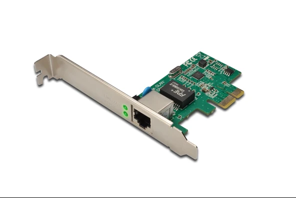 Digitus 1 Port 10/100/1000 Mbps Gigabit PCI Express Ethernet Kartı, 32-bit, Realtek RTL8168E chipset li, Low Profile BracketDigitus Gigabit Ethernet PCI Express Card 32-bit, low profil - 1