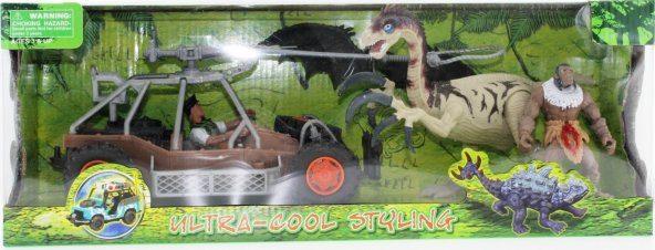 Dinozor Avcısı Buggyli  Oyun Seti - 4