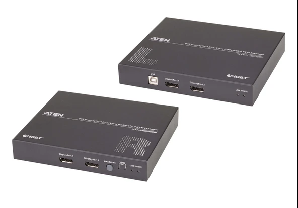 USB DisplayPort Dual View HDBaseT™ 2.0 KVM (Keyboard/Video Monitor/Mouse) Mesafe Uzatma Cihazı (4K@100m Tek Ekran için)<br>
USB DisplayPort Dual View HDBaseT™ 2.0 KVM Extender (4K@100m for Singl - 1