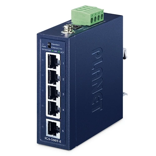 Compact Industrial 5-Port 10/100/1000T Ethernet Switch (-40~75 degrees C) ürün görseli 1