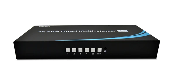 KVM Quad Multi-viewer 4x1<br />
4 in 1 out HDMI KVM seamless switch, sharing 1 display<br />
Keyboard and mouse, USB 3.0, Quad Multi-viewer <br />
Max resolution 4K@30Hz, HDMI 1.4 HD - 1