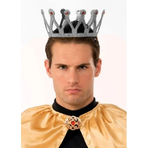 Gümüş Renk Çocuk ve Yetişkin Uyumlu Kral Tacı ürün görseli