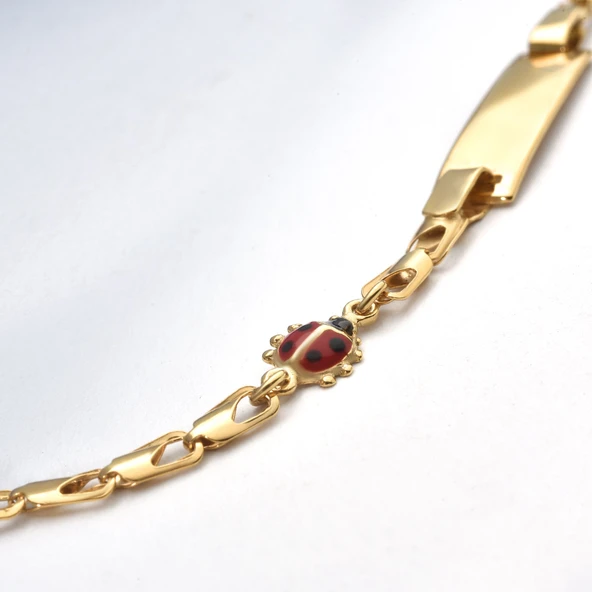 14 Ayar Altın Kaplama Kişiselleştirilmiş Çocuk Bilekliği - BPC00100 - Resim 2