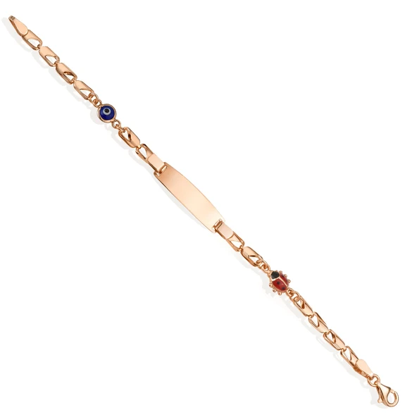 14 Ayar Altın Kaplama Kişiselleştirilmiş Çocuk Bilekliği - BPC00100 - Resim 5