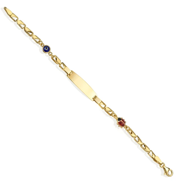 14 Ayar Altın Kaplama Kişiselleştirilmiş Çocuk Bilekliği - BPC00100 - Resim 4