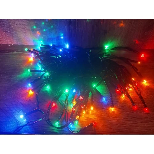 10m 100 Led Pilli 2 Kademeli RGB IŞIK Siyah Kablo ürün görseli