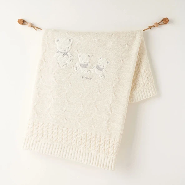 Andywawa Ac26341 Triko Battaniye 85x100 Ekru