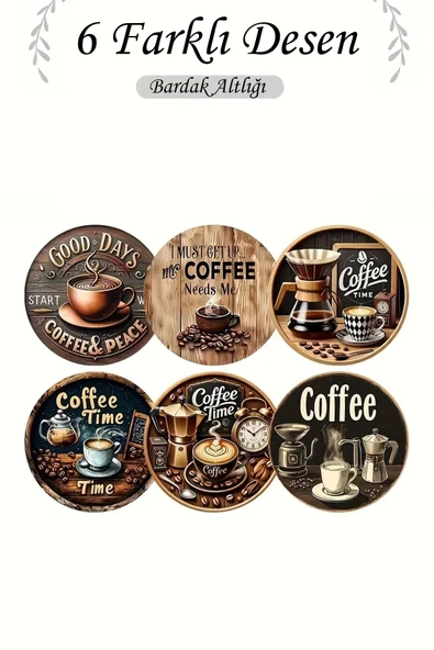 Valerine Life Ev Ofis Çay Fincan Bardak Altlığı 10x10cm Yıkanabilir Kaymaz 6'lı Deri Coaster Seti - Resim 4