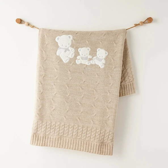 Andywawa Ac26341 Triko Battaniye 85x100 Beige Melange