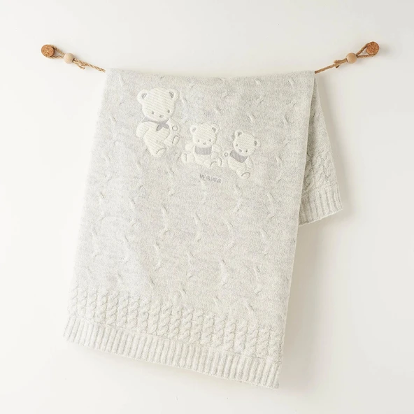 Andywawa Ac26341 Triko Battaniye 85x100 Grey Melange