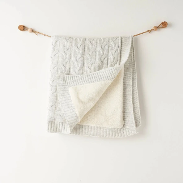 Andywawa Ac26340 Triko Battaniye Grey Melange