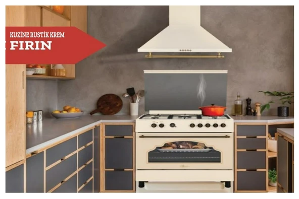 GL General Rustik Krem Set 90CM (GLF 9050RKP Desire 90 Kuzine Fırın-GLD 040RK Davlumbaz) - 3