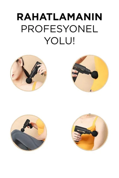 Darbeli Titreşimli Şarjlı Sporcu Masaj Tabancası Masaj Aleti Kas Egzersiz Aleti - 5