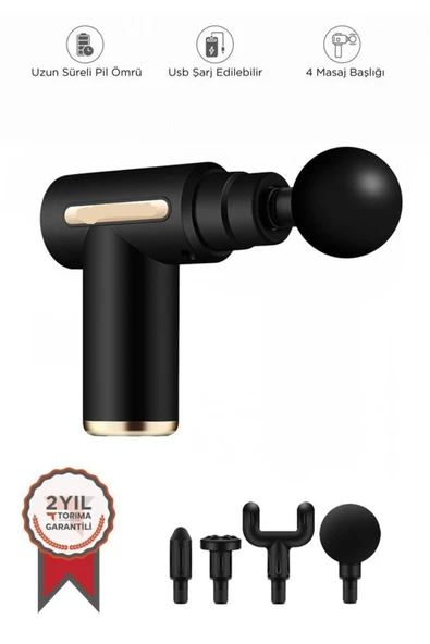 Darbeli Titreşimli Şarjlı Sporcu Masaj Tabancası Masaj Aleti Kas Egzersiz Aleti