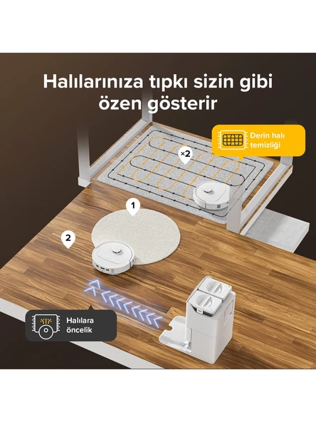 Roborock Qrevo S Çöp İstasyonlu Akıllı Robot Süpürge Beyaz - 3