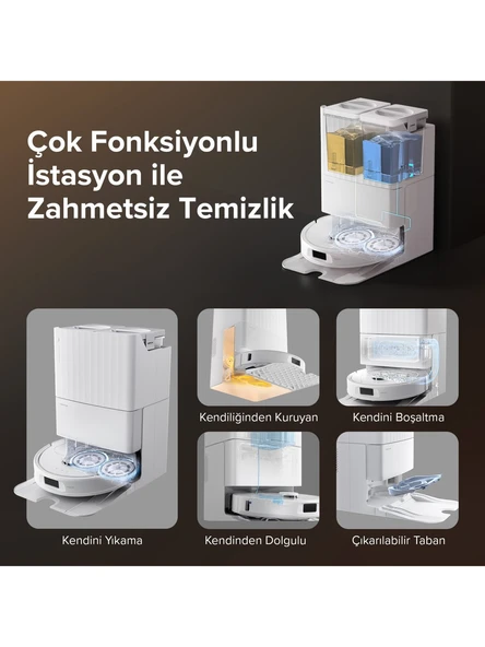 Roborock Qrevo S Çöp İstasyonlu Akıllı Robot Süpürge Beyaz - 5