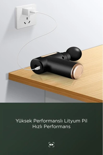 Darbeli Titreşimli Şarjlı Sporcu Masaj Tabancası Masaj Aleti Kas Egzersiz Aleti - 4