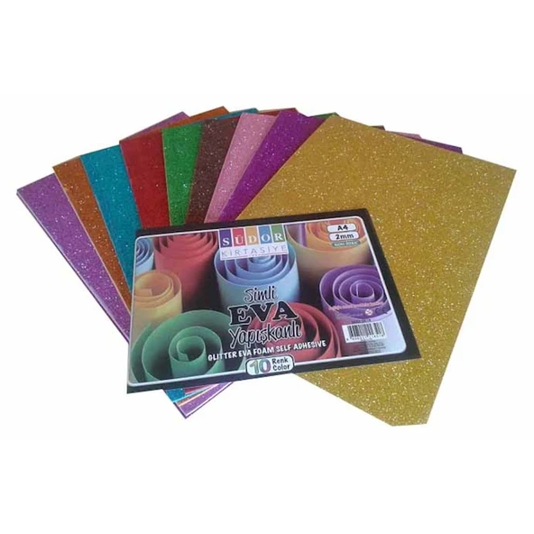 Südor Simli Yapışkanlı Eva A4 10 Renk - 3 paket ürün görseli 1