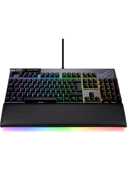 ASUS ROG STRIX FLARE II RED ANIMATE RGB OYUNCU KLAVYESİ DEĞİŞTİRİLEBİLİR ROG NX RED SWITCH LEDLİ EKRAN MEDYA KONTROLLERİ USB VE BİLEK DAYAMA - Resim 2