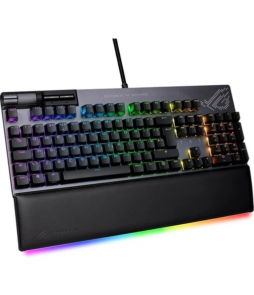 ASUS ROG STRIX FLARE II RED ANIMATE RGB OYUNCU KLAVYESİ DEĞİŞTİRİLEBİLİR ROG NX RED SWITCH LEDLİ EKRAN MEDYA KONTROLLERİ USB VE BİLEK DAYAMA ürün görseli 1