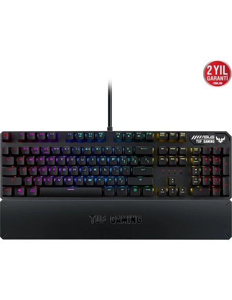 ASUS TUF Gaming K3 D/RD Aura Sync Red Switch RGB TR Mekanik Gaming Klavye - Resim 4