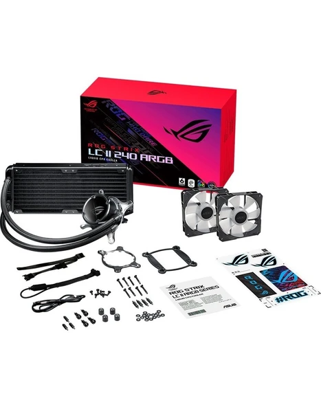 ASUS ROG STRIX LC II 240 ARGB AURA SYNC RGB 120MM ADRESLENEBİLİR RGB FAN SIVI CPU SOĞUTUCUSU V2 - Resim 5