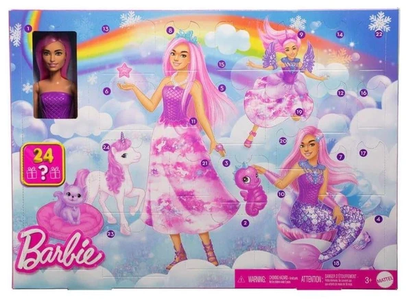 Barbie Fantasy Advent Calendar 24'lü Süpriz Kutu JFL66 ürün görseli 1